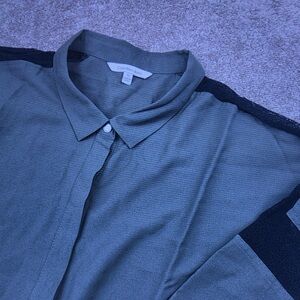 Men's Collared Button-Up Shirt in Olive Green